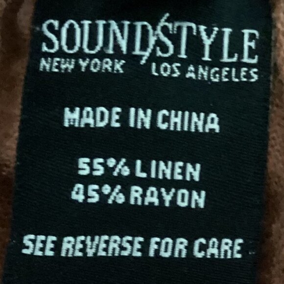 SoundStyle Linen Rayon Shorts Plus Sz 2X Rust Brown 95K - Picture 4 of 5